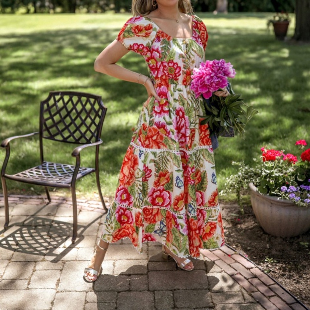 NWT Farm Rio Vintage Floral Maxi Dress